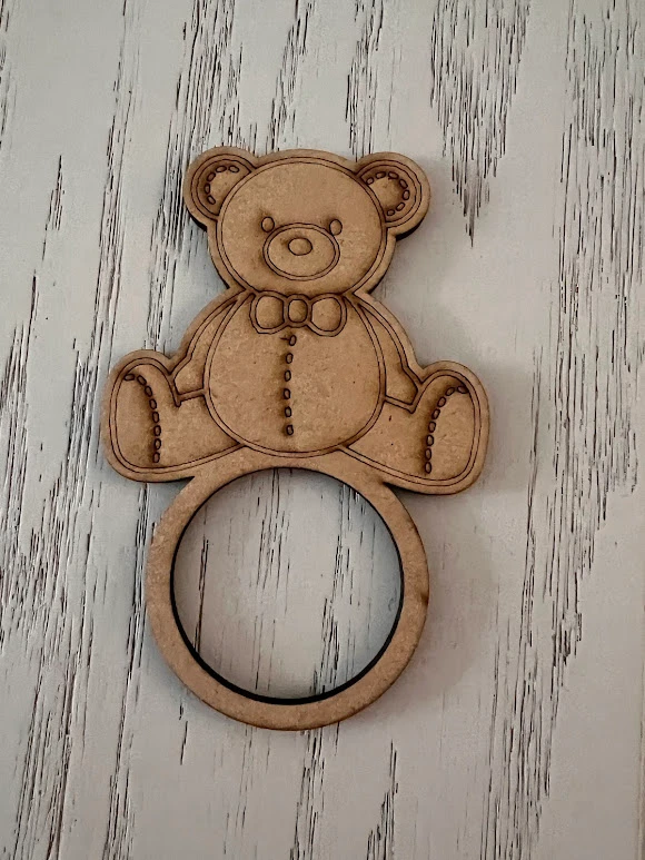 Servilletero de MDF en Forma de Osito para Mesa y Eventos