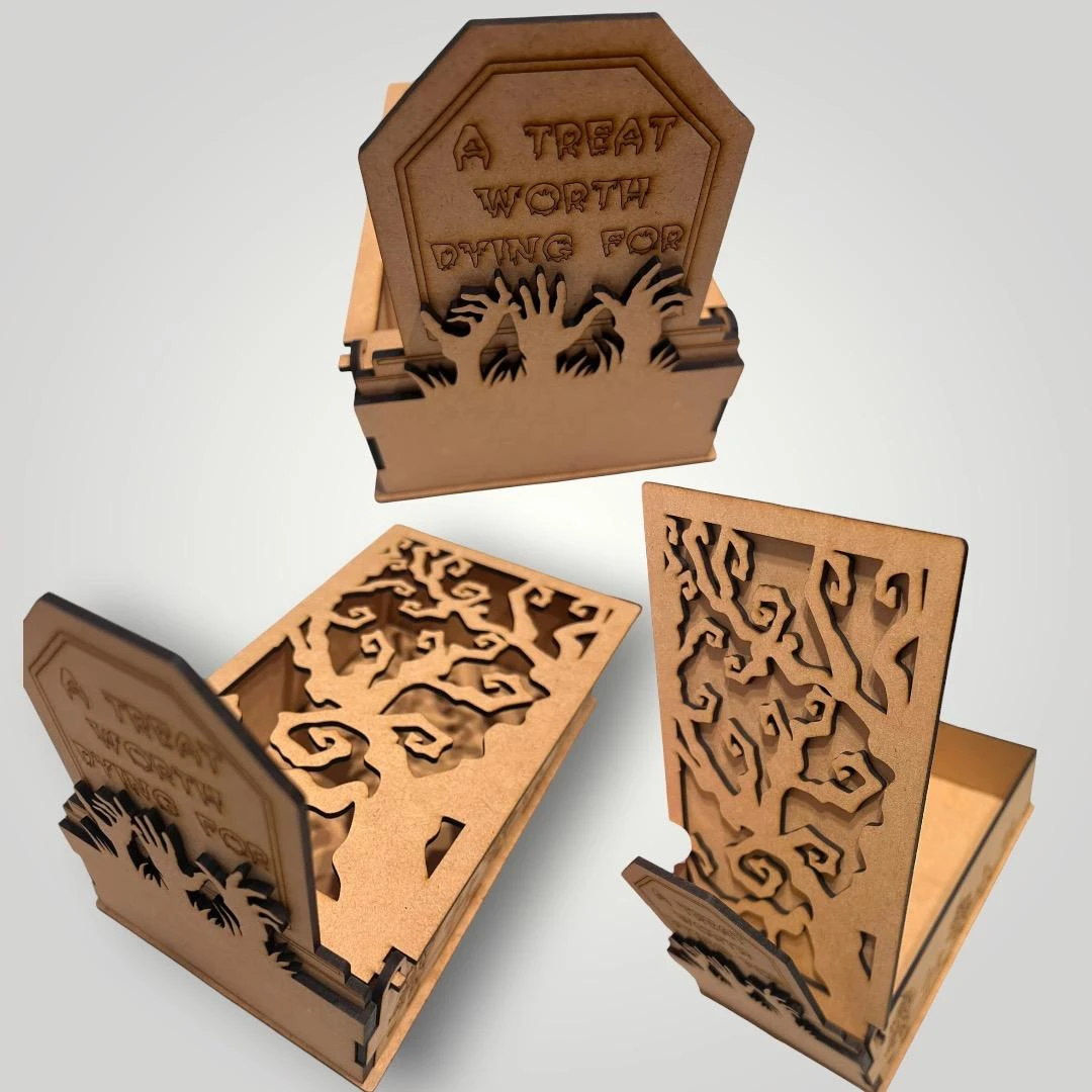 Caja cripta de MDF para Halloween y dulces